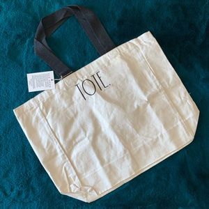NEW! RAE DUNN Large Canvas Tote, New With Tags On!
